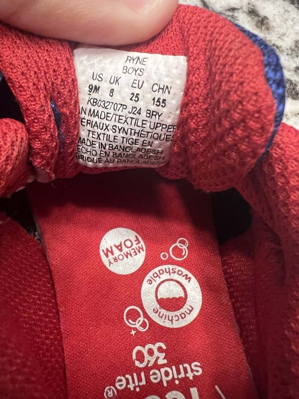 Stride Rite Ryne Sneaker Size 9M Toddler/Little Kids Blue Red White Hook & Loop - Picture 6 of 6